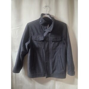 OLD NAVY Wool Blend Cargo Full Zip Jacket Boys Sz L Gray